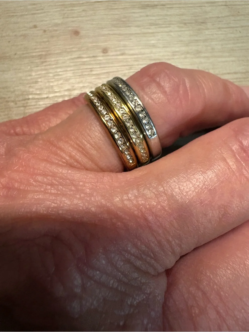 Michael Kors Gold-Tone Round Logo Ring Set